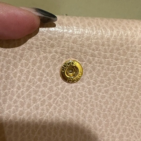 Gucci Marmont Calfskin Pebbled Leather Trifold Wallet